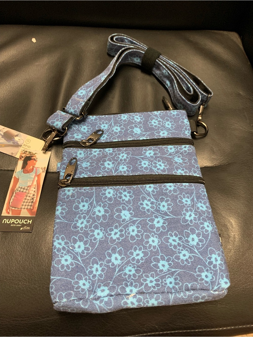 Blue Floral Crossbody Bag Nupouch by Calla